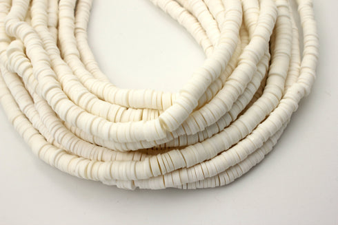 6mm vinyl Heishi beads white polymer clay beads